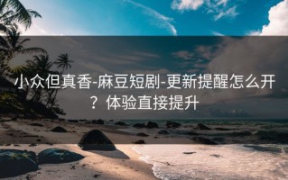 小众但真香-麻豆短剧-更新提醒怎么开？体验直接提升